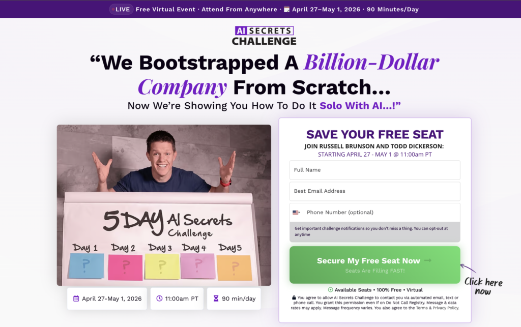 Russell  Brunson Ai Secrets Challenge  